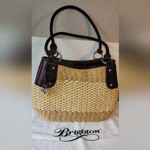 Brighton delfina natural straw bag purse WITH original dust bag H70774